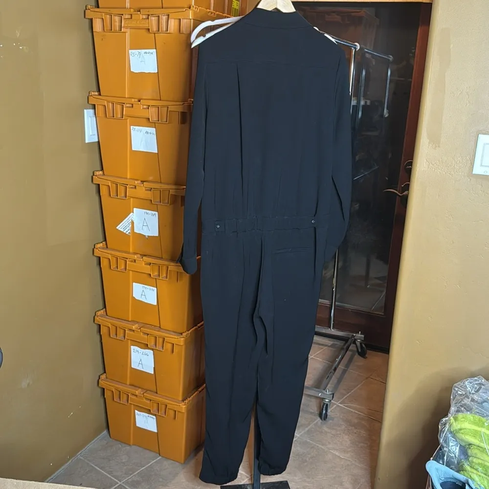 VINCE. Button Down Black Jumpsuit Size 10 - Image 14