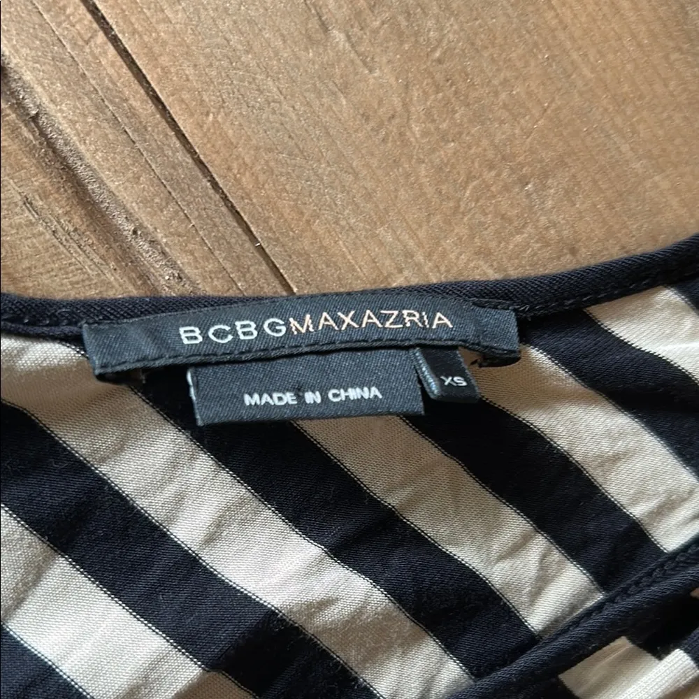 BCBGMaxAzria Black and White Sleeveless Jumpsuit - Image 2