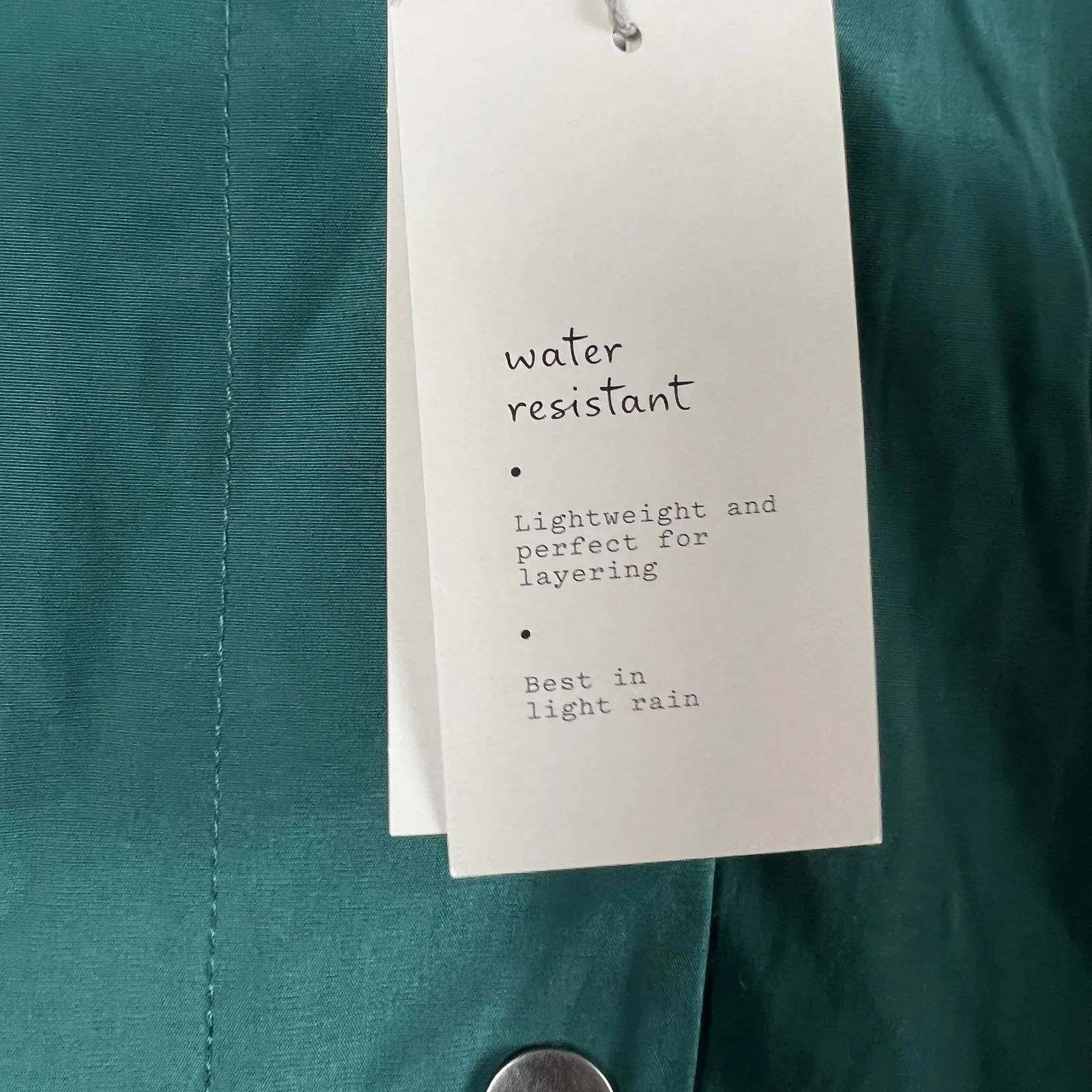 A New Day Women's Green Lightweight Rain Coat With Hood - Size XS - NWT - Image 5