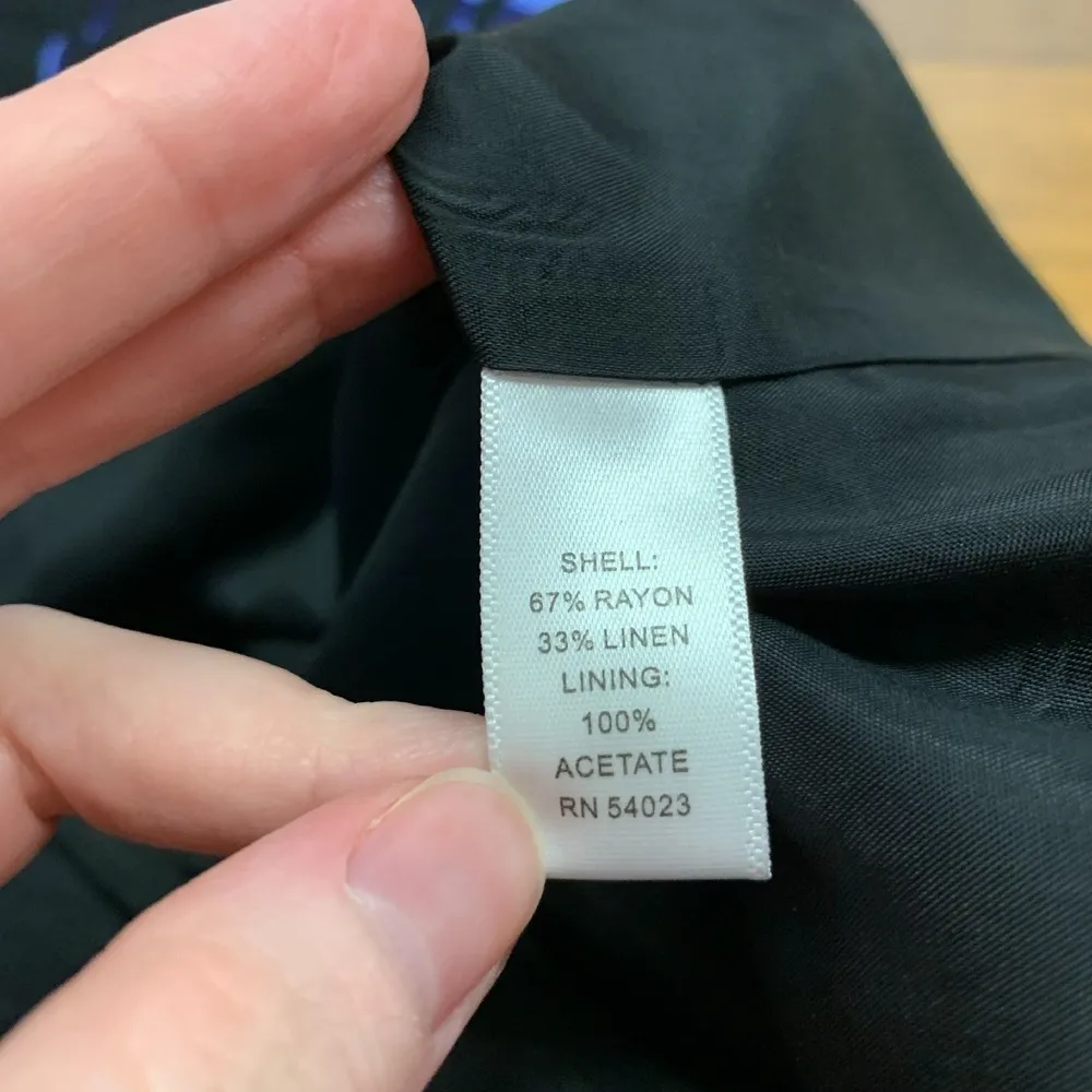 Banana Republic Dress Womens 14 Blue Abstract Print Sleeveless Pockets Fit Flare - Image 6