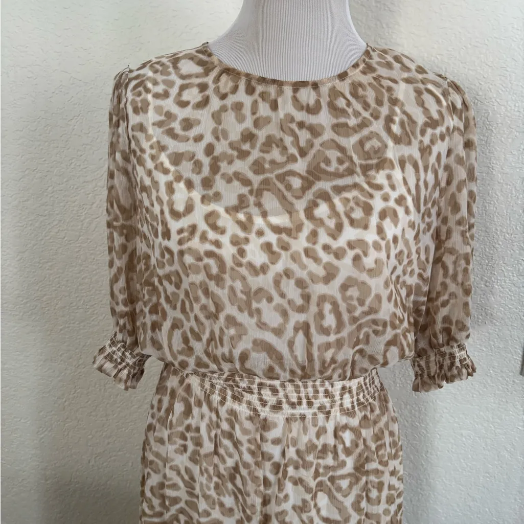 Tommy Hilfiger Beige Leopard Print Maxi Dress - Image 3