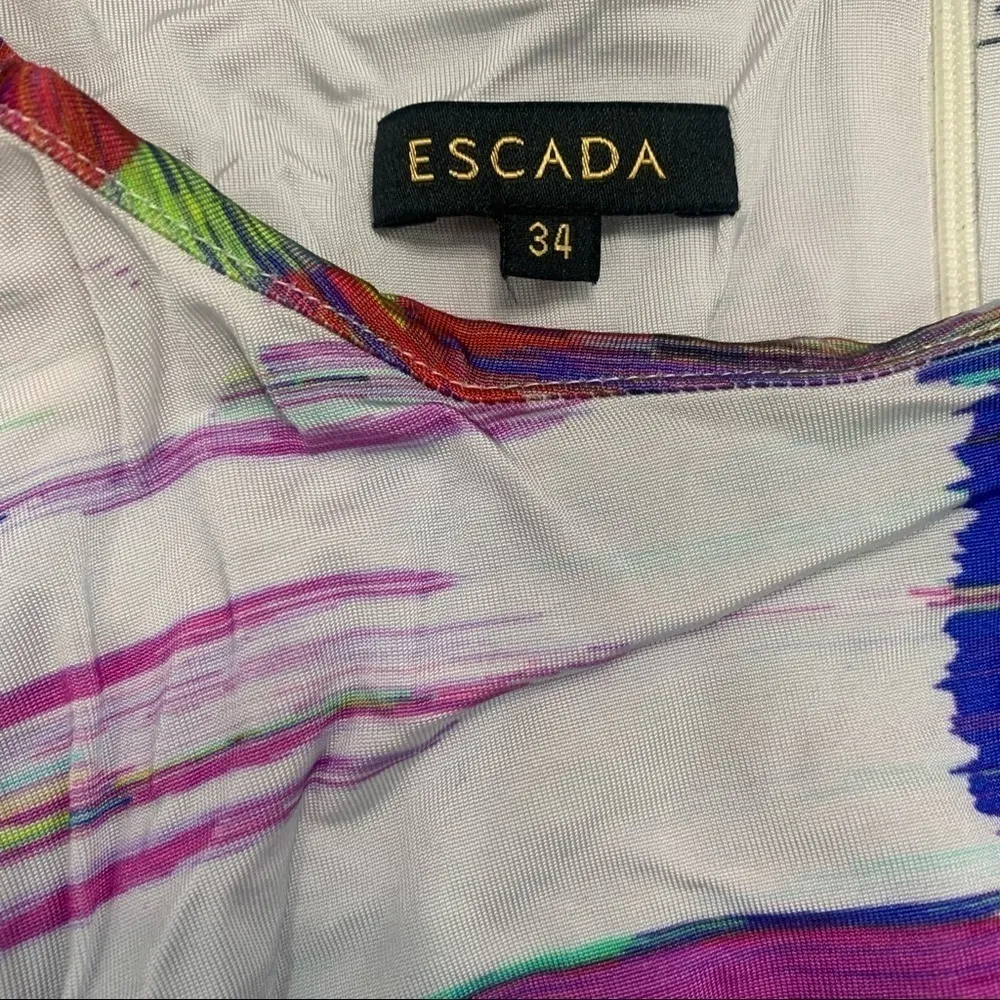 ESCADA Eevke dress In fantasy color ruched abstract print colorful dress Size 4 - Image 8
