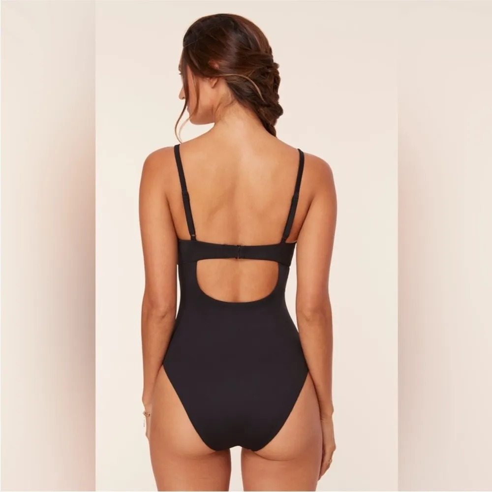 NEW NWT Andie The Symi Ruched One Piece Bathing Suit Swimsuit Eco Nylon in Black - Image 13