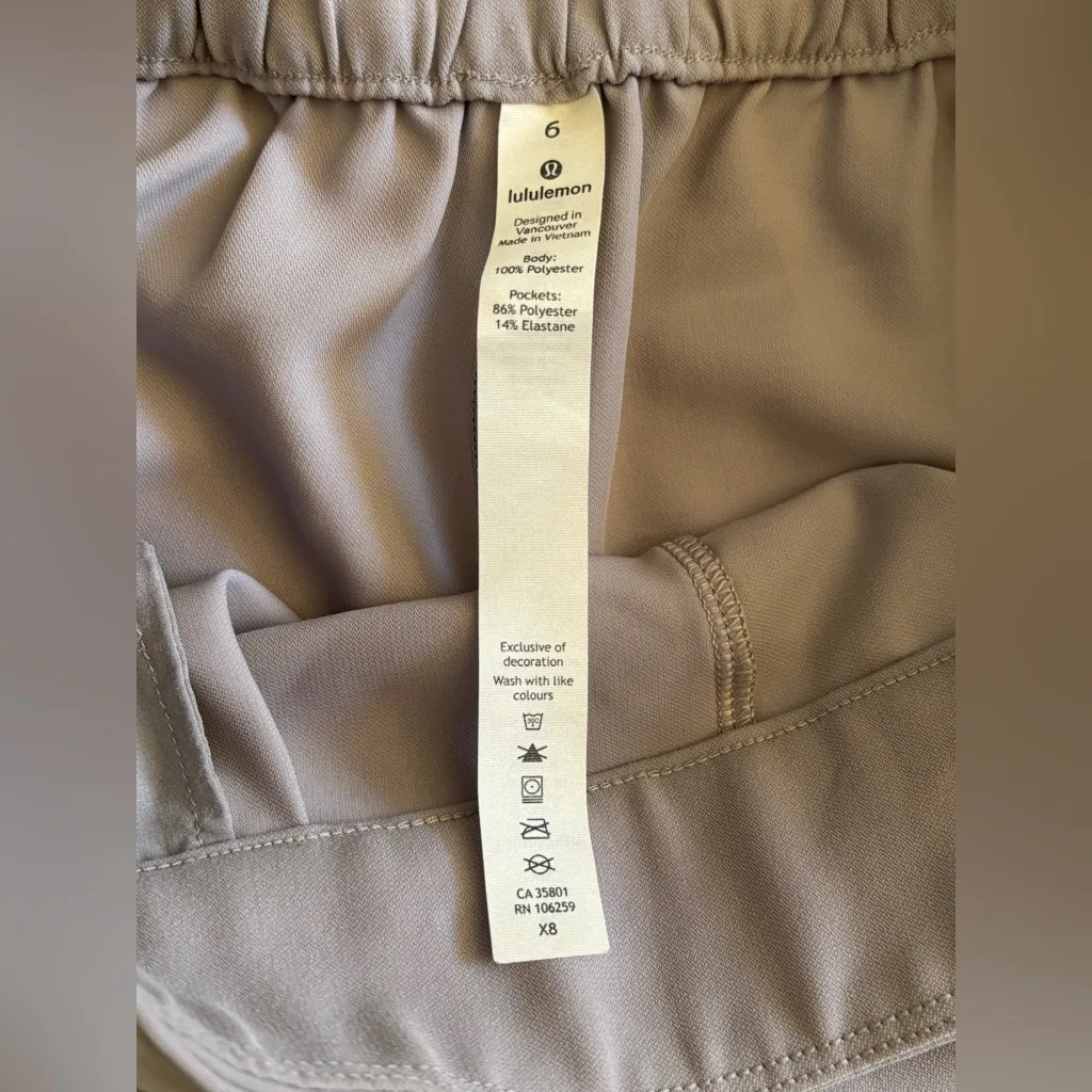 Lululemon Noir cropped Pants wide leg high rise tie waist sz 6 - Image 6