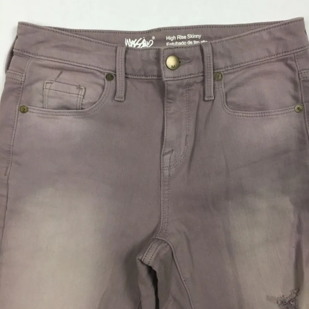 Mossimo Distressed Lilac High Rise Skinny‎ Jean Purple Size 2 - Image 2