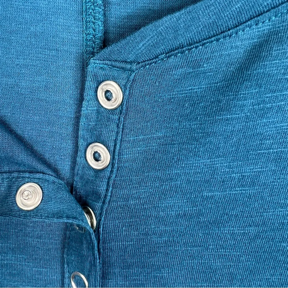 Riders by Lee Size Small 1/3 Snap Front Crewneck 3/4 Sleeves Peacock Bur… - Image 5