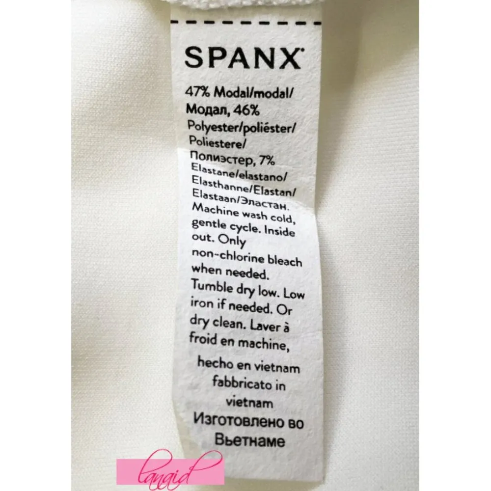 Spanx AirEssentials Sleeveless Tie-Waist Tank Dress Powder Ivory Office Cocktail - Image 11