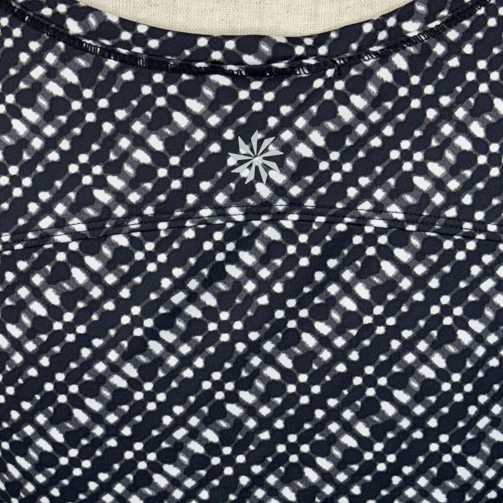 Athleta Medium Vichy Side Scrunch Swim Rashguard Sleeveless Abstract Quick-Dry - Image 7