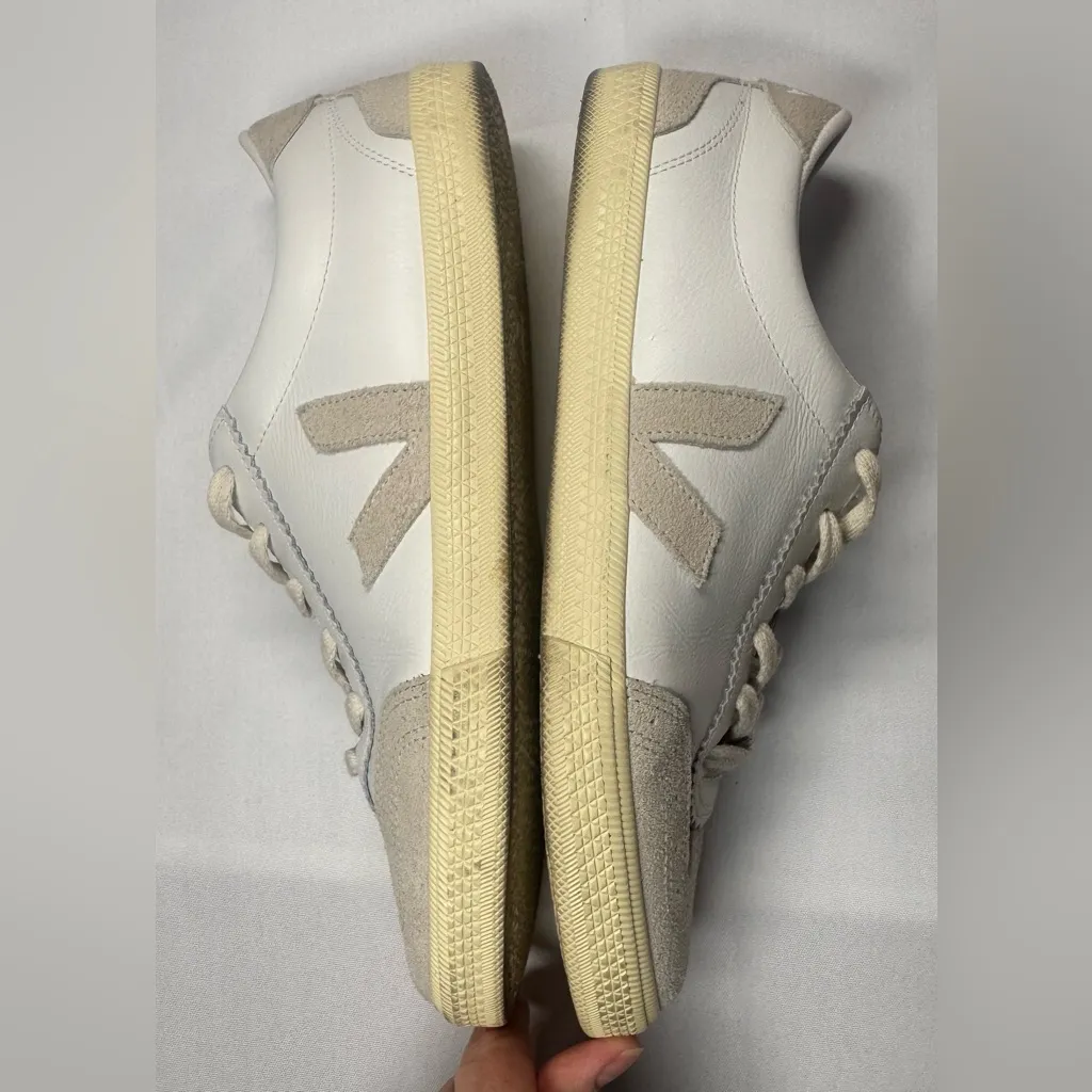 Veja V-12 Leather Sneakers | White/Beige | Men’s 9 / Women’s 11 | - Image 3