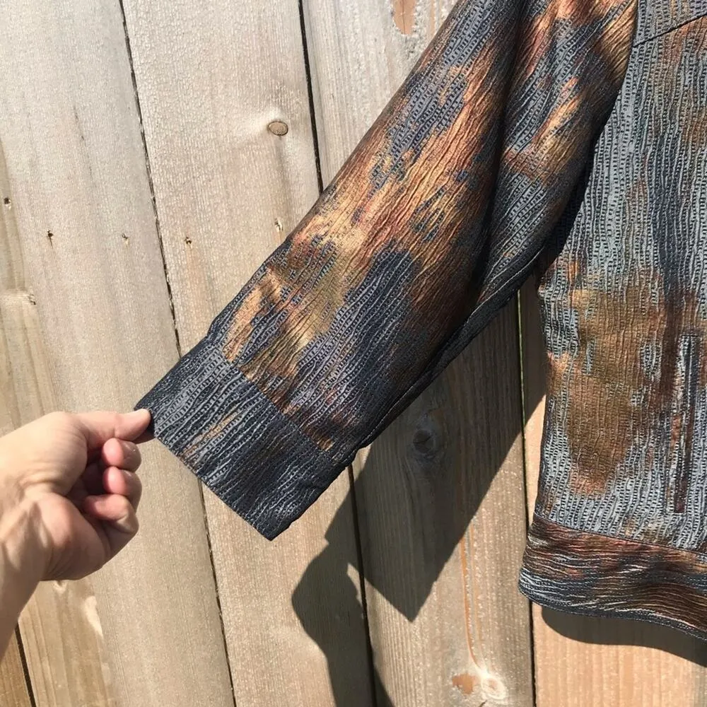 Ruby Rd  metallic front zip jacket - Image 3