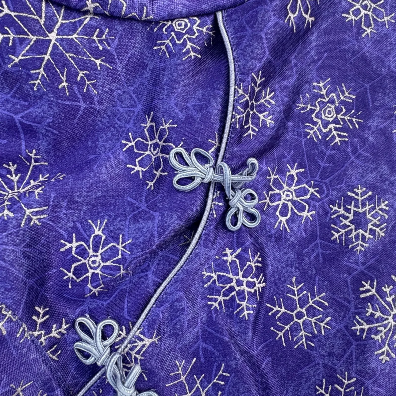 Vtg‎ American Girl Purple Snowflake Holiday Pajama Top Asian Style Doll Size XL - Image 3