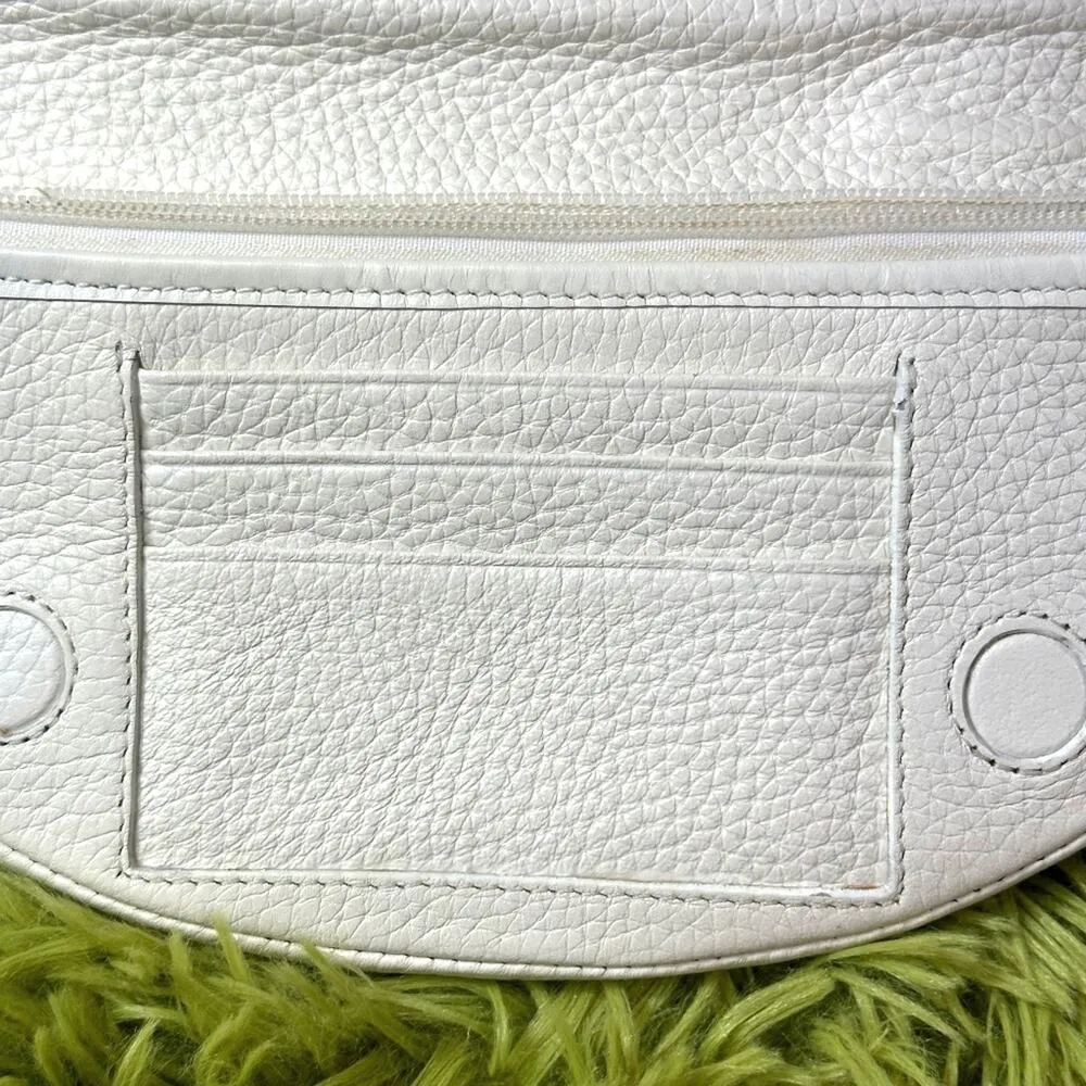 Brighton Off White Leather Shoulder Bag/Crossbody/Clutch With Flower - Image 8