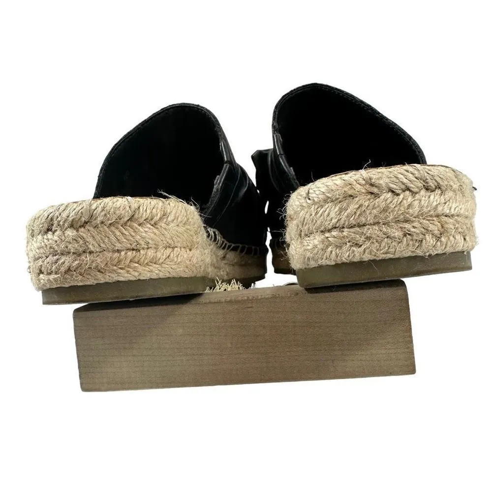 Sam Edelman Lynda Black Leather Espadrille Mules - Image 9