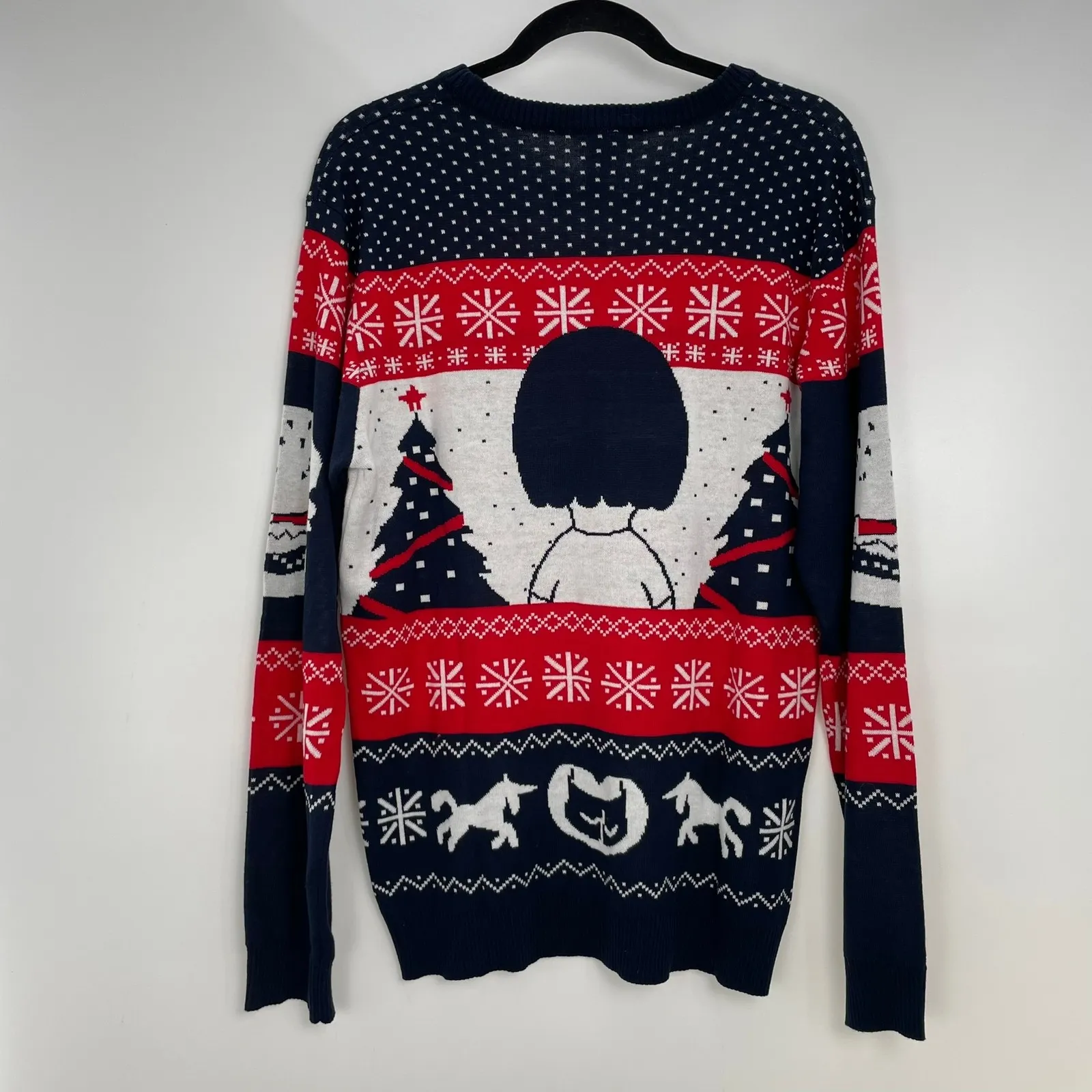 Bob's Burgers Women's Tina All I Want For Xmas Butts Ugly Christmas Sweater L Blue Size L - Image 3