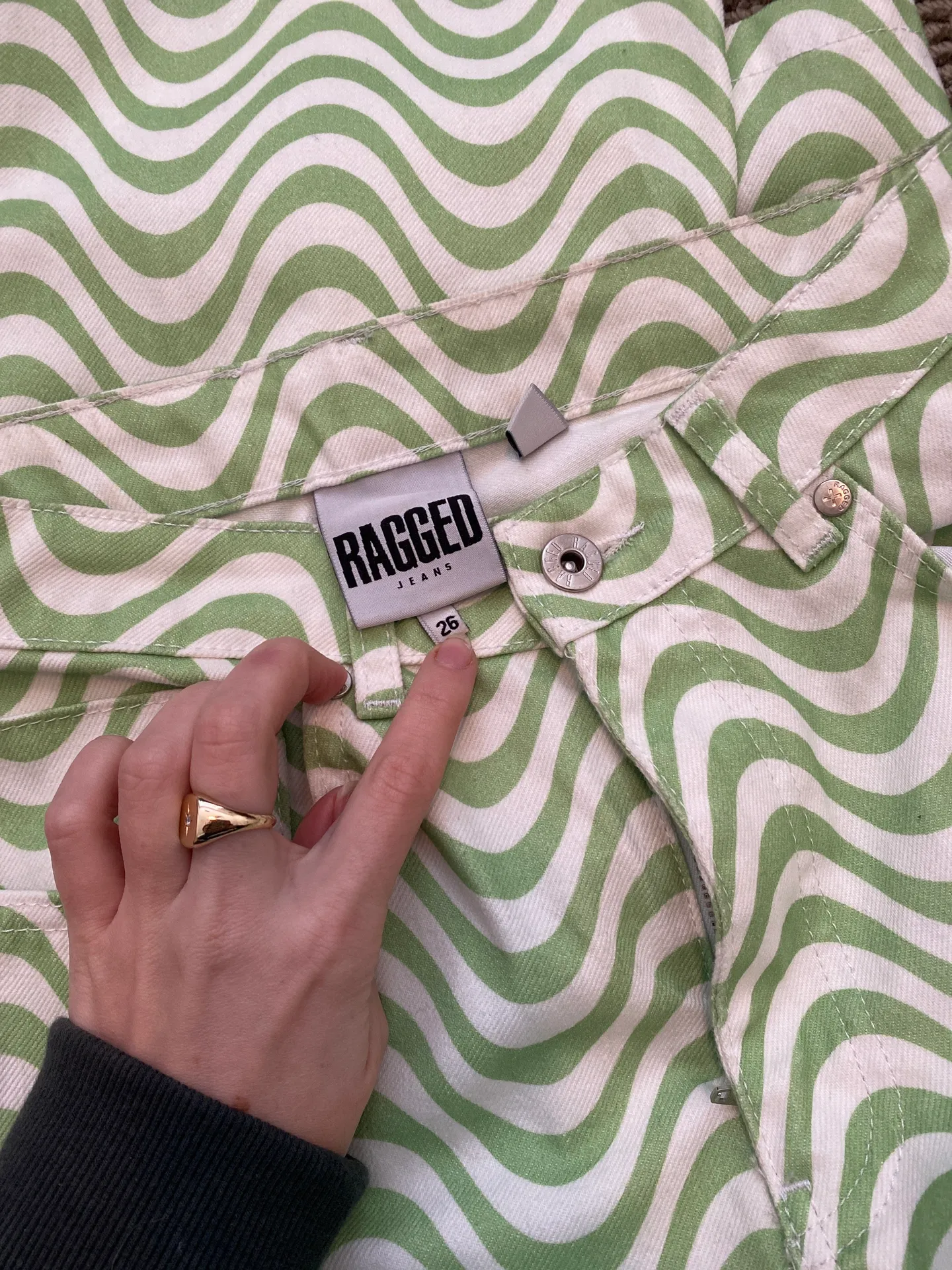 Ragged Priest Wavy Green Jeans - Image 4