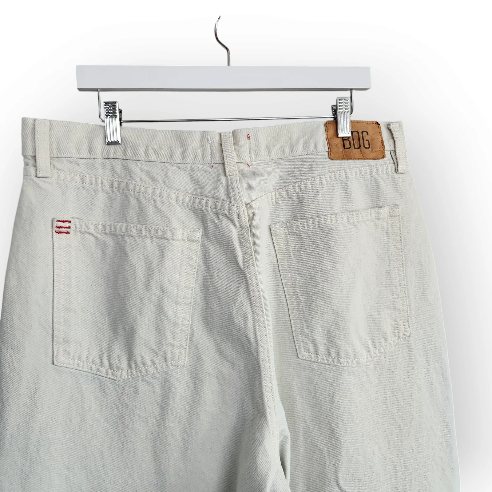 BDG Urban Outfitters Cream High Waisted Baggy Jeans 34 - Image 5