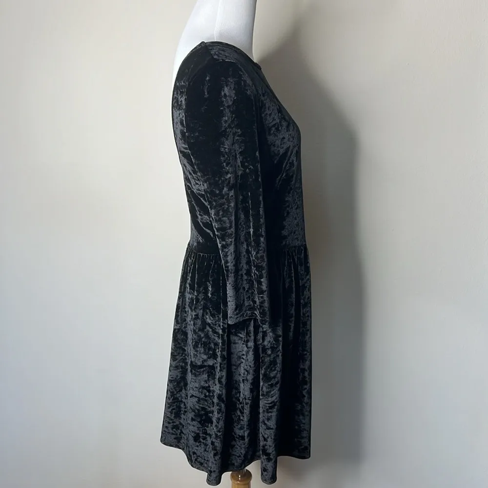 Fiorucci Baby Angel Vintage Black Velvet Babydoll Dress - Image 3