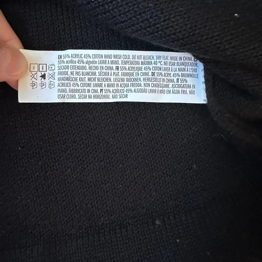 Endless Rose Black Tiered Sleeve Cropped Knit Sweater Sz S - Image 5