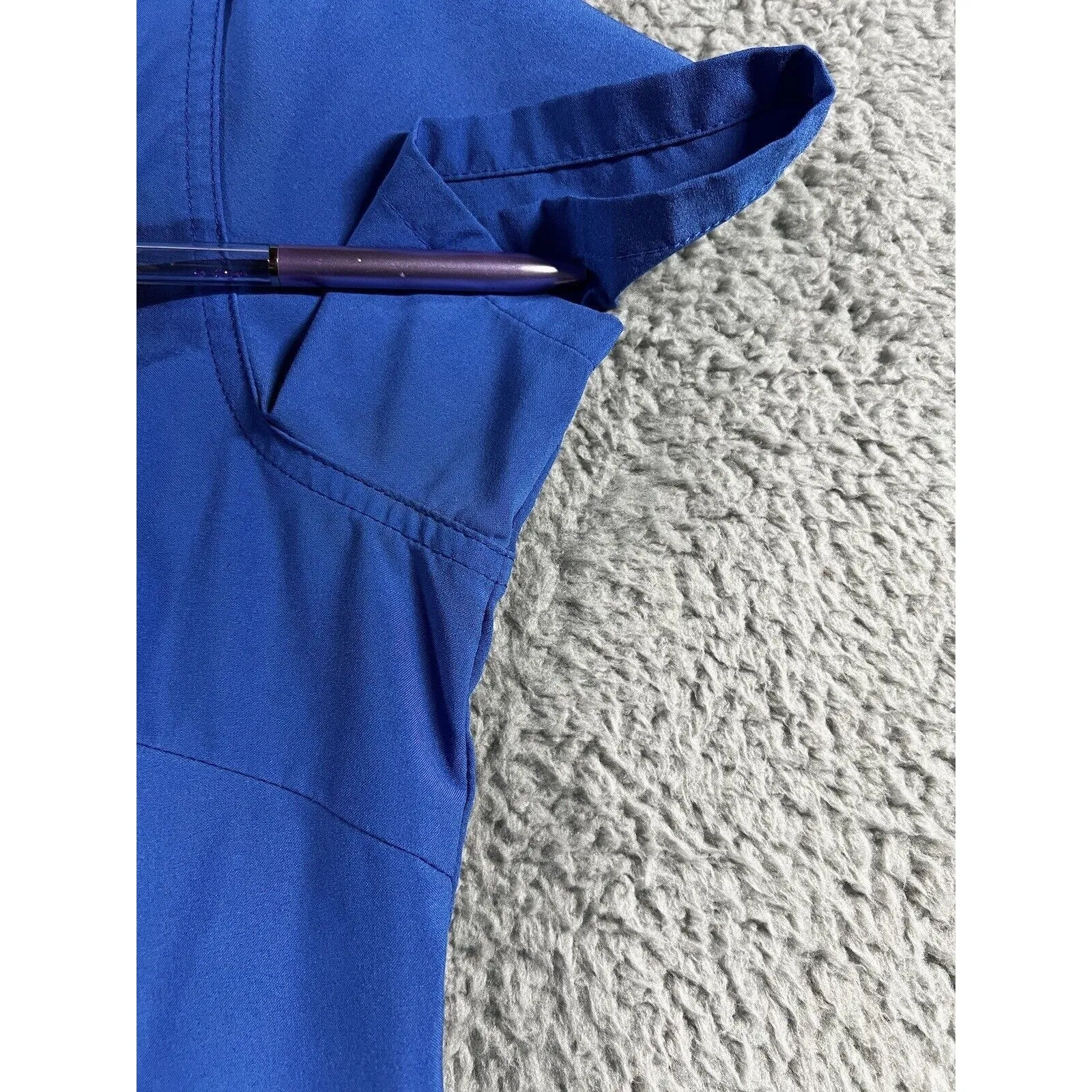 Urbane Performance‎ Scrub Top Women Large Short Sleeve Blue - Image 4