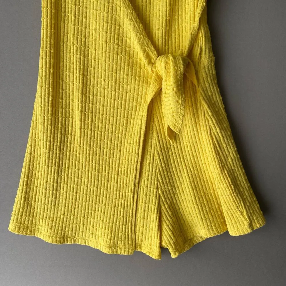 Zara‎ sz S yellow mini faux wrap romper - Image 3