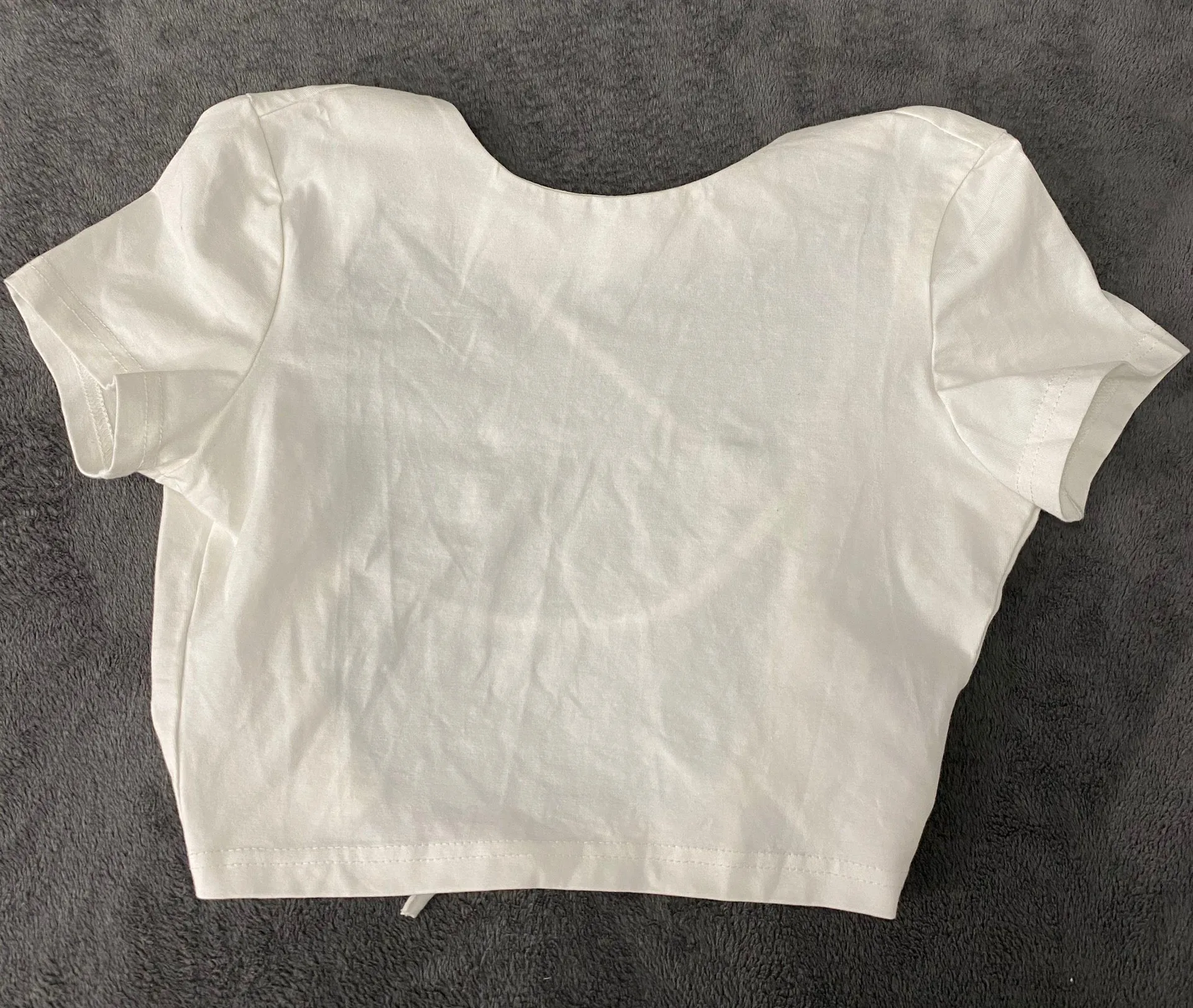 White Opened Back Crop Top - Image 2