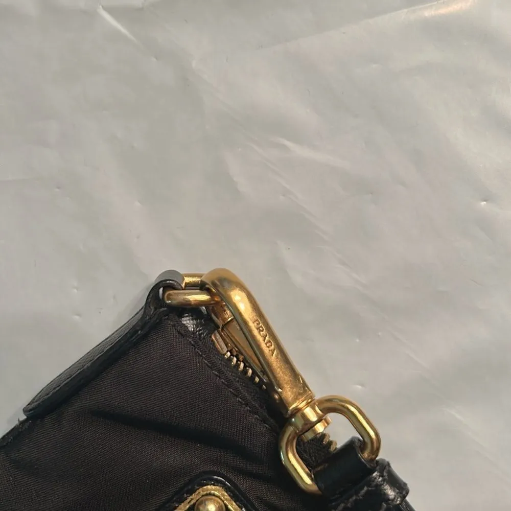 Authentic Black Prada Nylon/Leather Crossbody Bag - Image 8