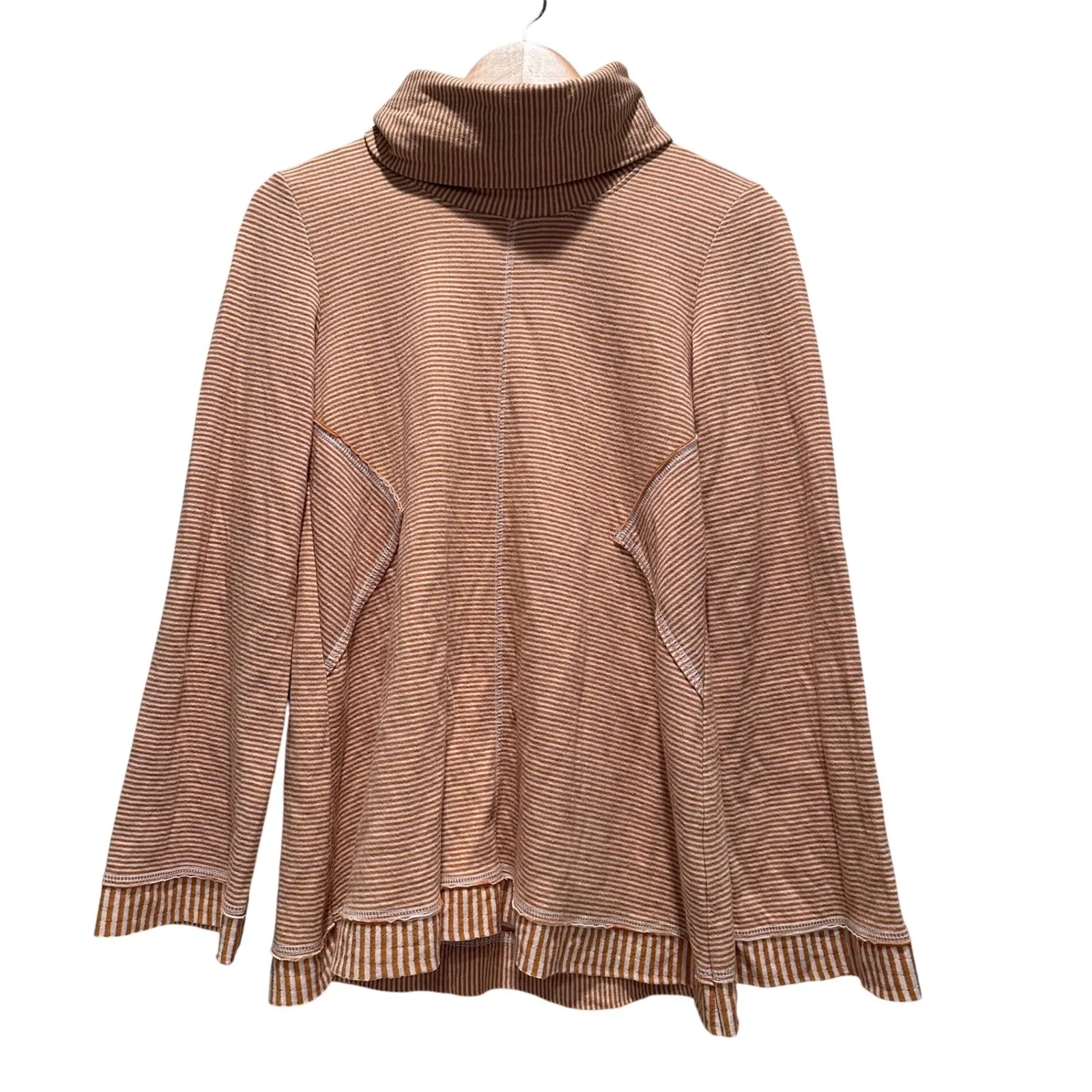 Anthropologie Maeve Striped Cowl Neck Mustard Tai Sweater Top Size XS - Image 3