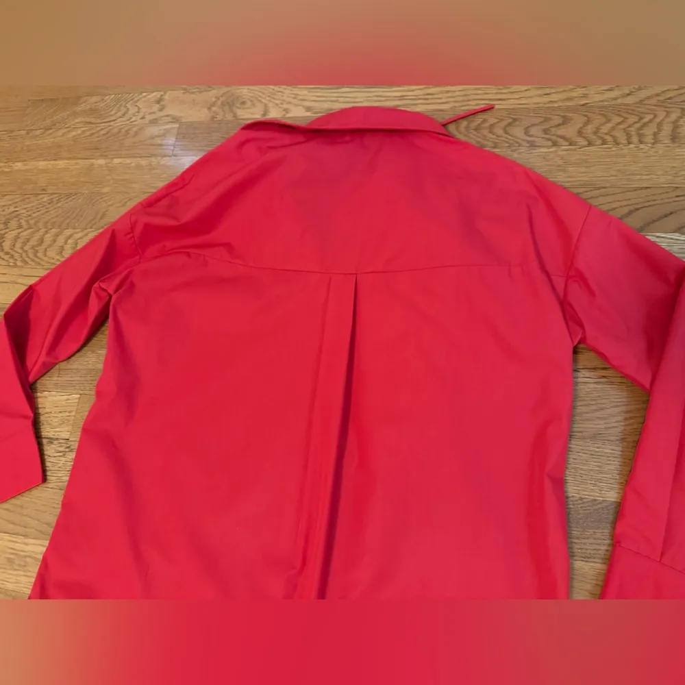 Red blossom flower Button up shirt size M Size M - Image 12