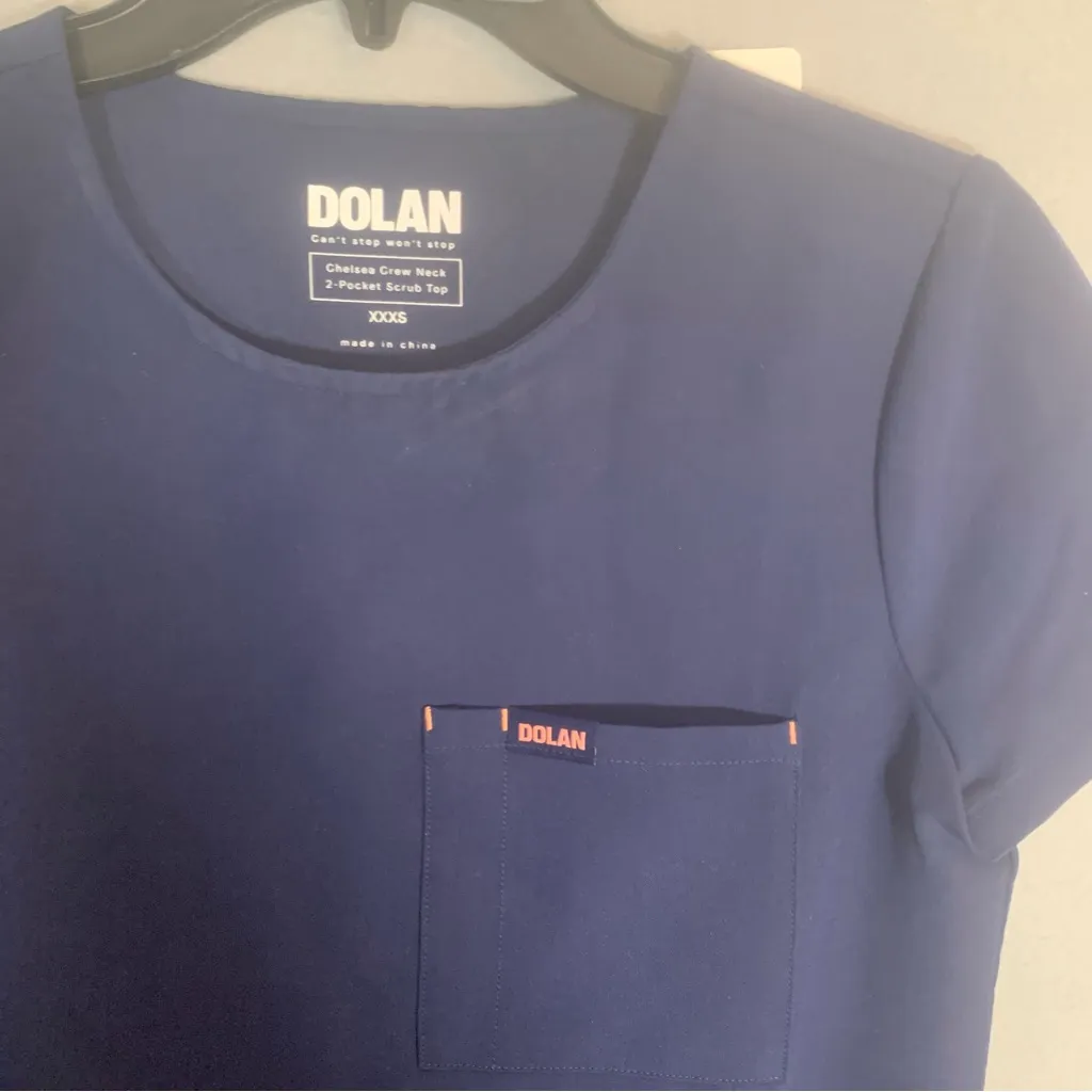 Dolan Women's Chelsea Crew Blue Short Sleeve Scrub Top Size XXXS - Image 3