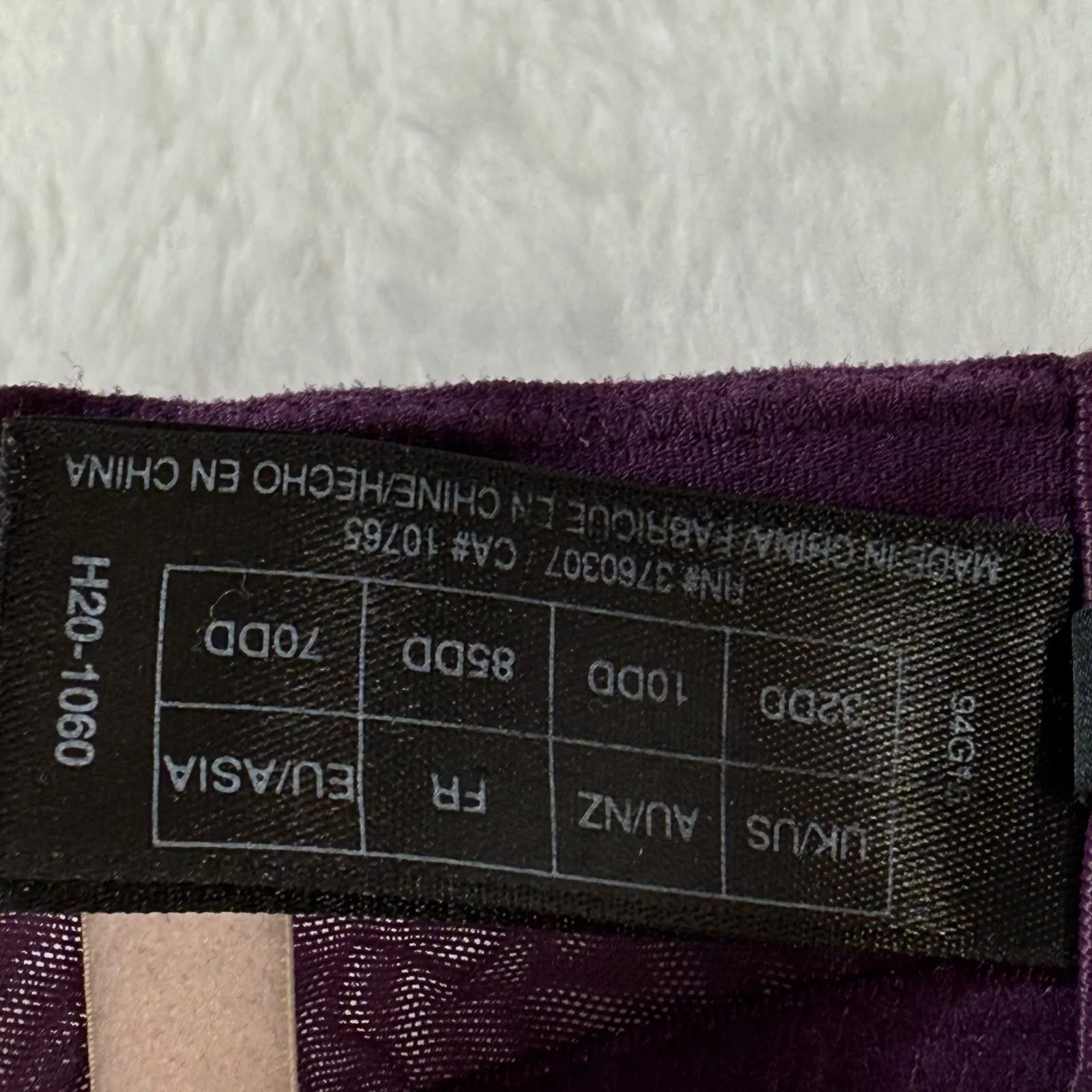 Heidi Klum Intimates Bra 32DD Plum Purple Lace Demi Coverage Underwire Lingerie Size undefined - Image 4