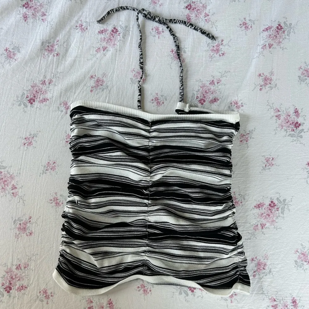 Striped halter top Black - Image 2