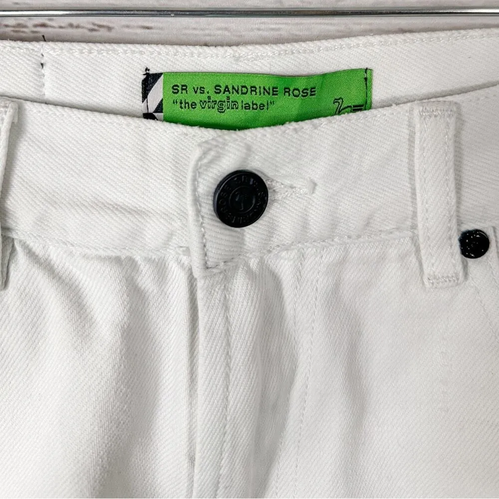 NEW Sandrine Rose Free People White Cut Off Denim Shorts, NWT, Size 24 MSRP $128 - Image 10