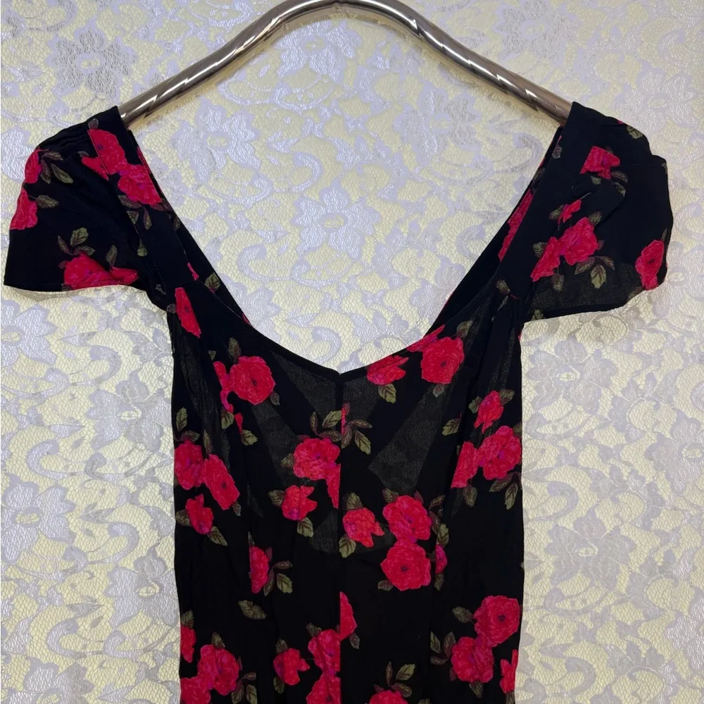 NWOT Urban outfitters Kimchi Blue Black Dress with Red rose Pattern small sz 4 - Image 3