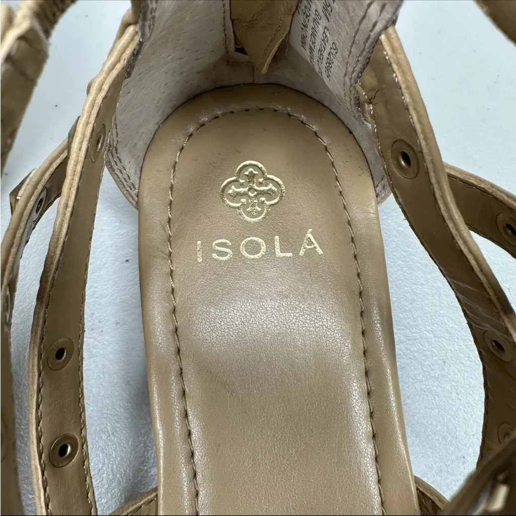 Isola Tan and Snakeskin Sandals 7.5 - Image 12