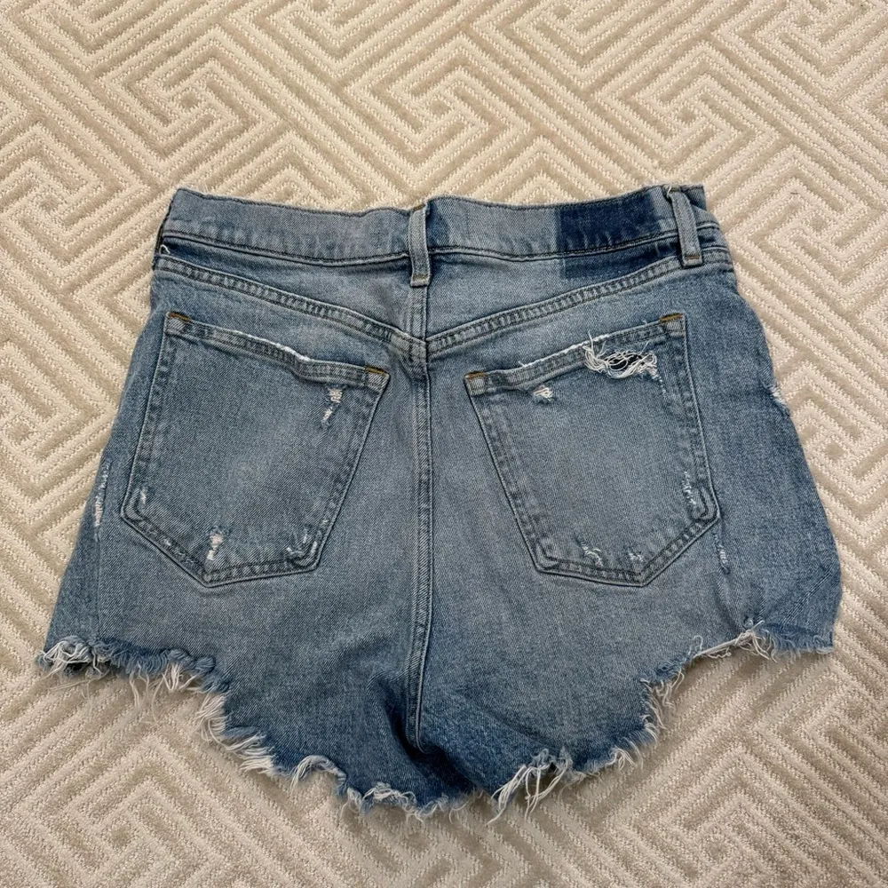 Abercrombie High Rise Distressed Jean Shorts - Image 3