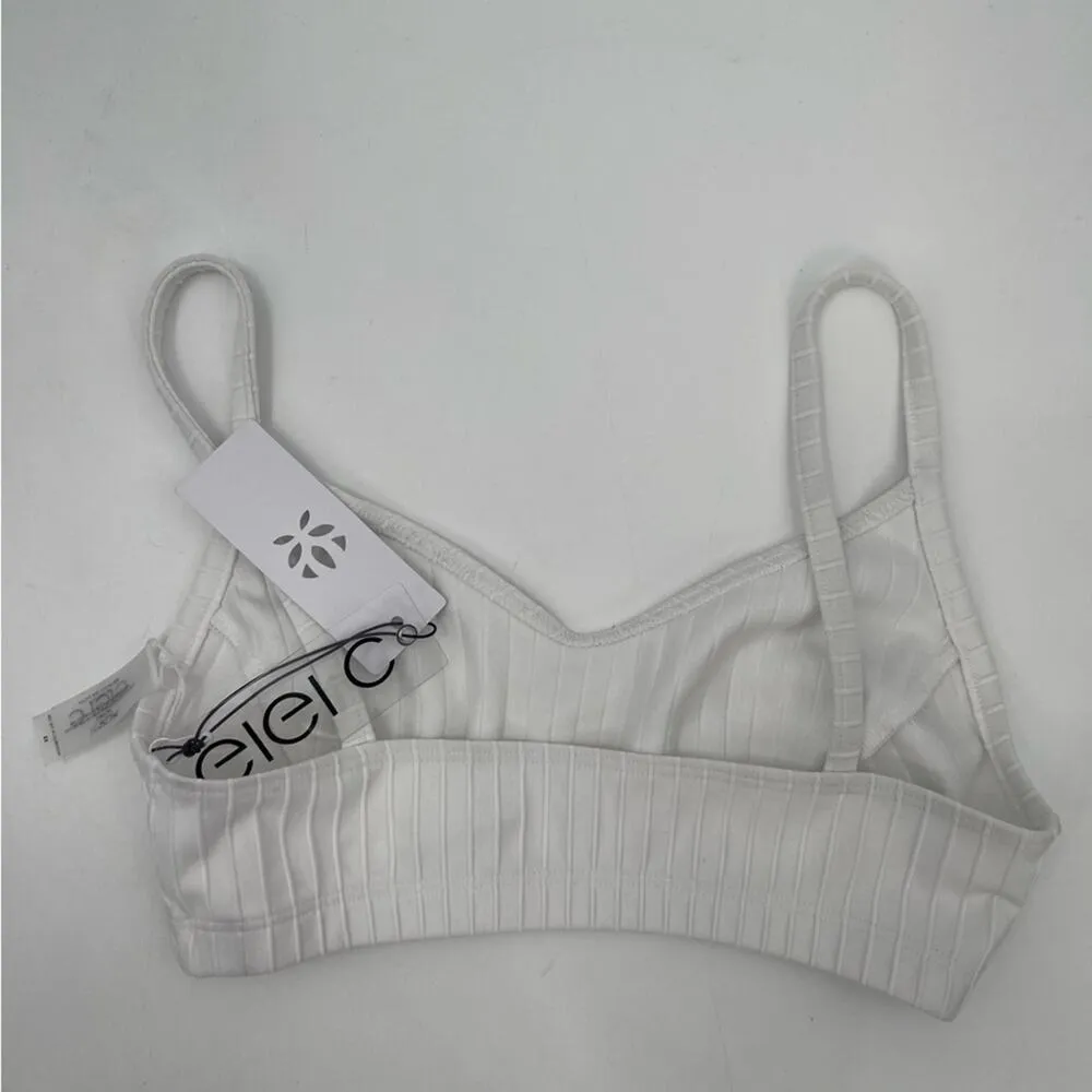 GIGI C Bikini Top Extra Small White Ribbed Beach Swim Designer Resort Coast NWT Size XS - Image 7
