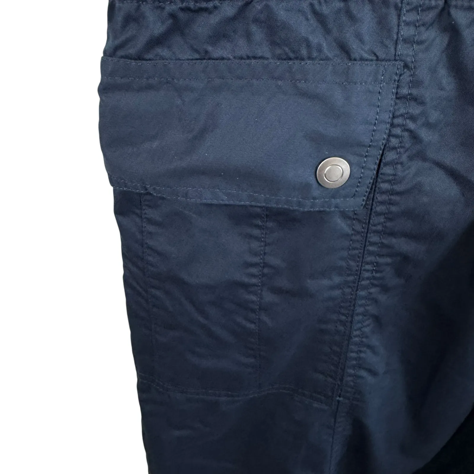 K. Jordan 100% Cotton Navy Blue Short Sleeve 1/2 Snap Knee Length Dress Size 2X - Image 3