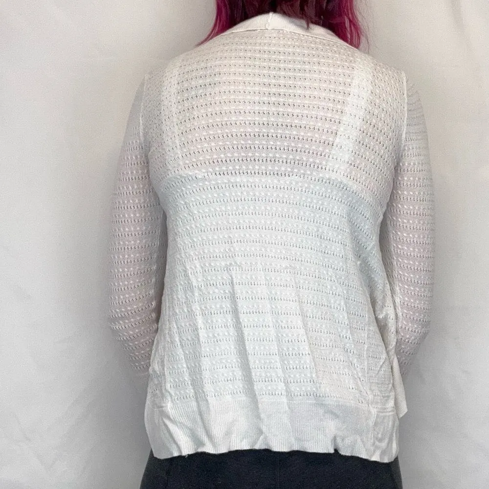 Merona Women's Lightweight Long Sleeve Cardigan White XS Extra Small Long Sleeve - Image 2