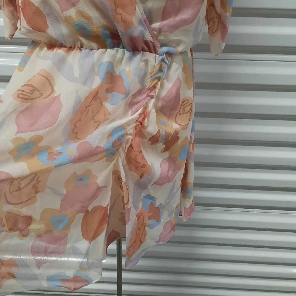 Ted Baker Juleah Dress Womens US Size 8 Floral Ruched Short Sleeve Minidress - Image 10