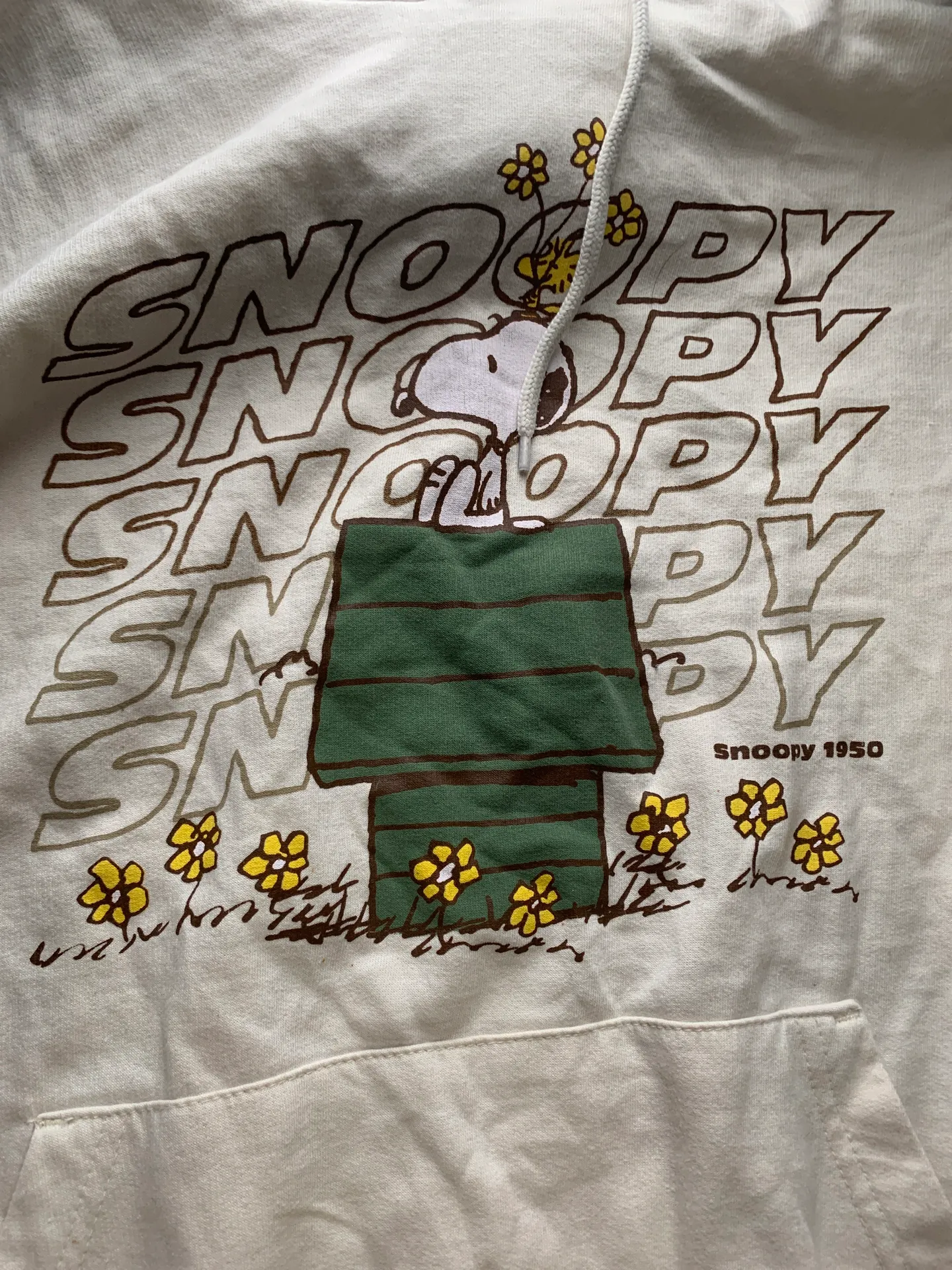 Snoopy Hoodie Tan Size L - Image 2