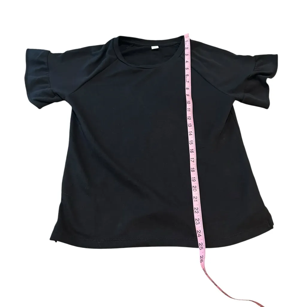3/$15 OLD NAVY black top with ruffle sleeves - Image 2