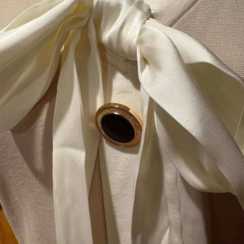 Nicole Miller midi dress Taupe/blush pink women’s L NWT - Image 4