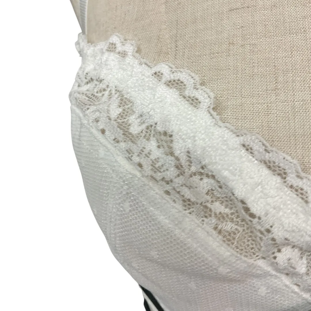 Women's Goth Sleeveless‎ Lace Up Cami Bow Lace Trim Punk Corset Top Sz L - Image 7