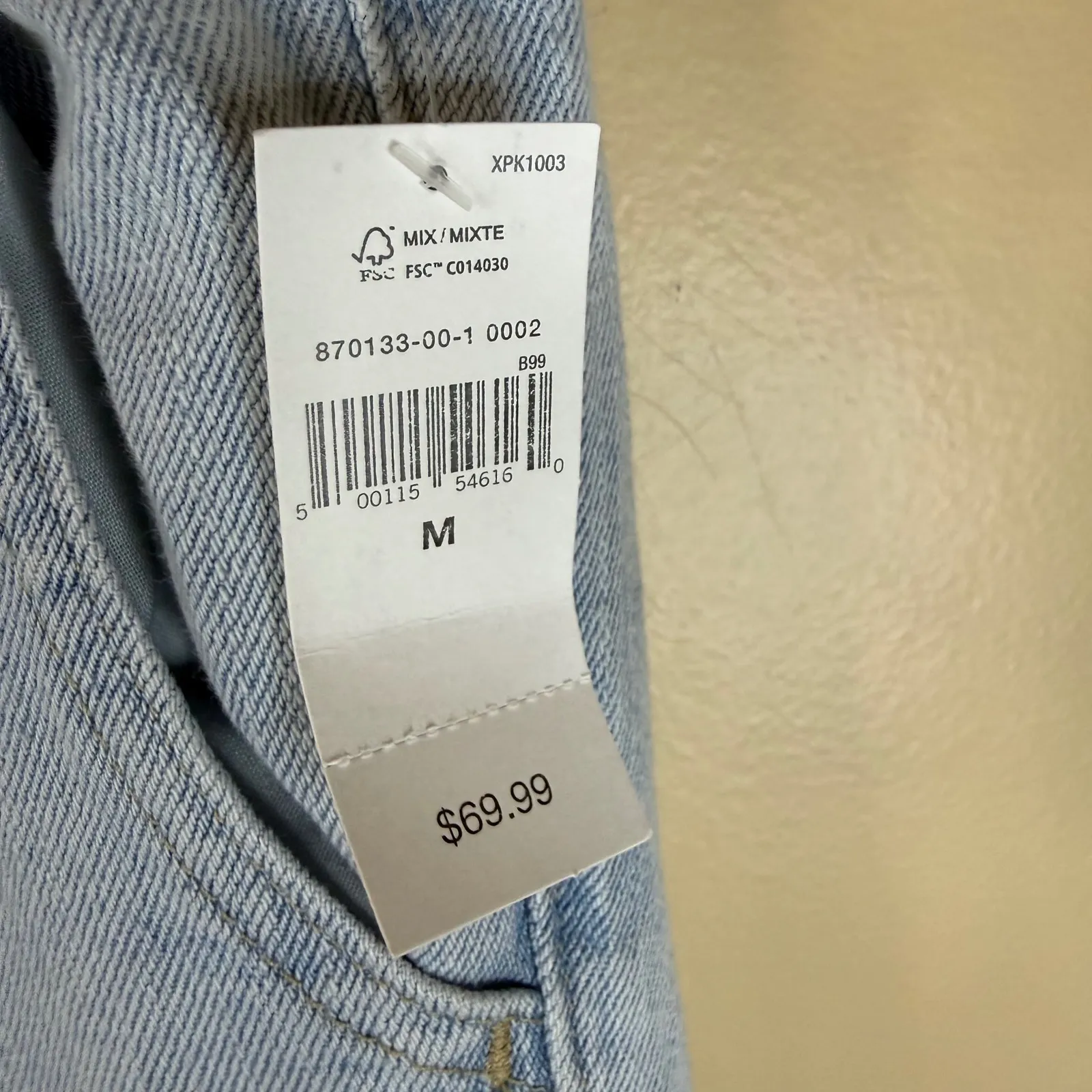 NWT GAP Denim High Rise Wide Leg Cropped Pants Light Wash Size Medium Grunge - Image 3