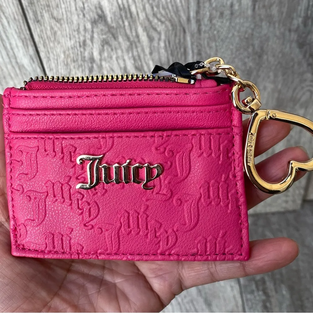 Juicy Couture Hot Pink Cardholder w/ Heart Charm - NWT - Image 3