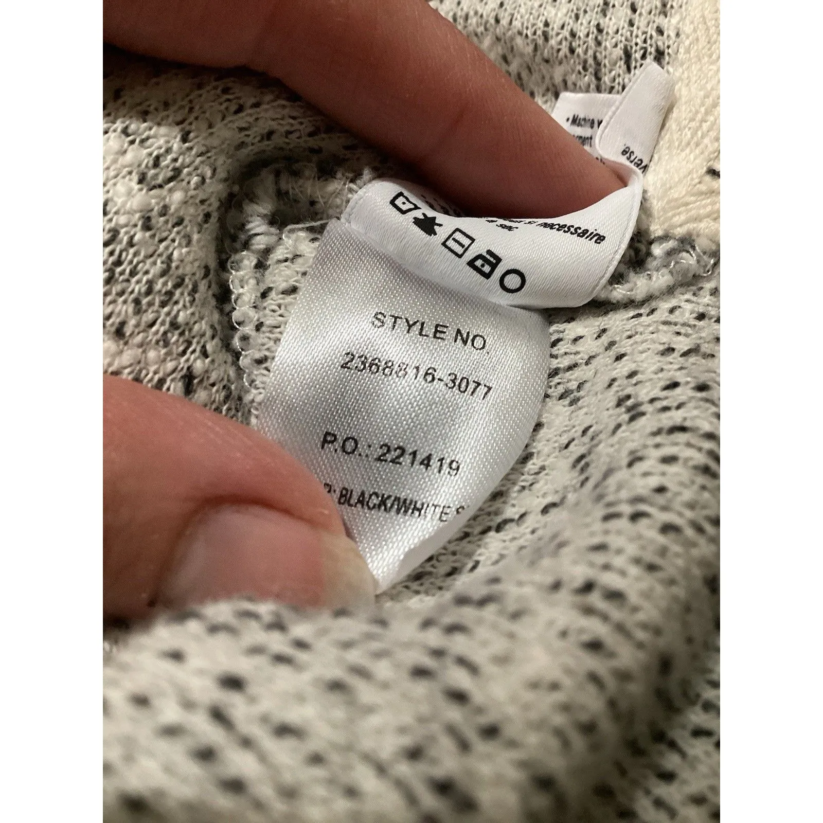 Paige Martine  Sweater Marled Cotton V-Neck Pullover Gray M - Image 7