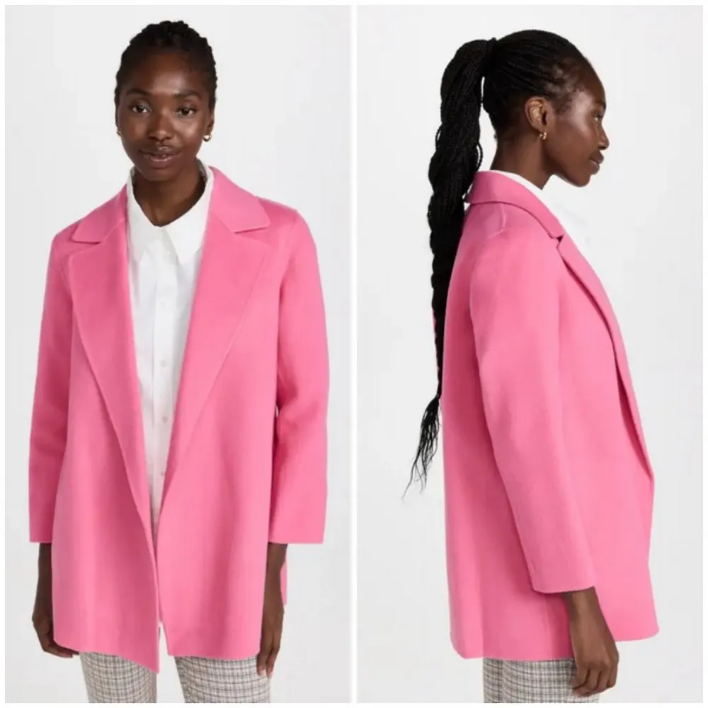 💕THEORY💕 Clairene Luxe Blazer Coat Wool Cashmere Blend Pink Orchid Large L NWT - Image 6