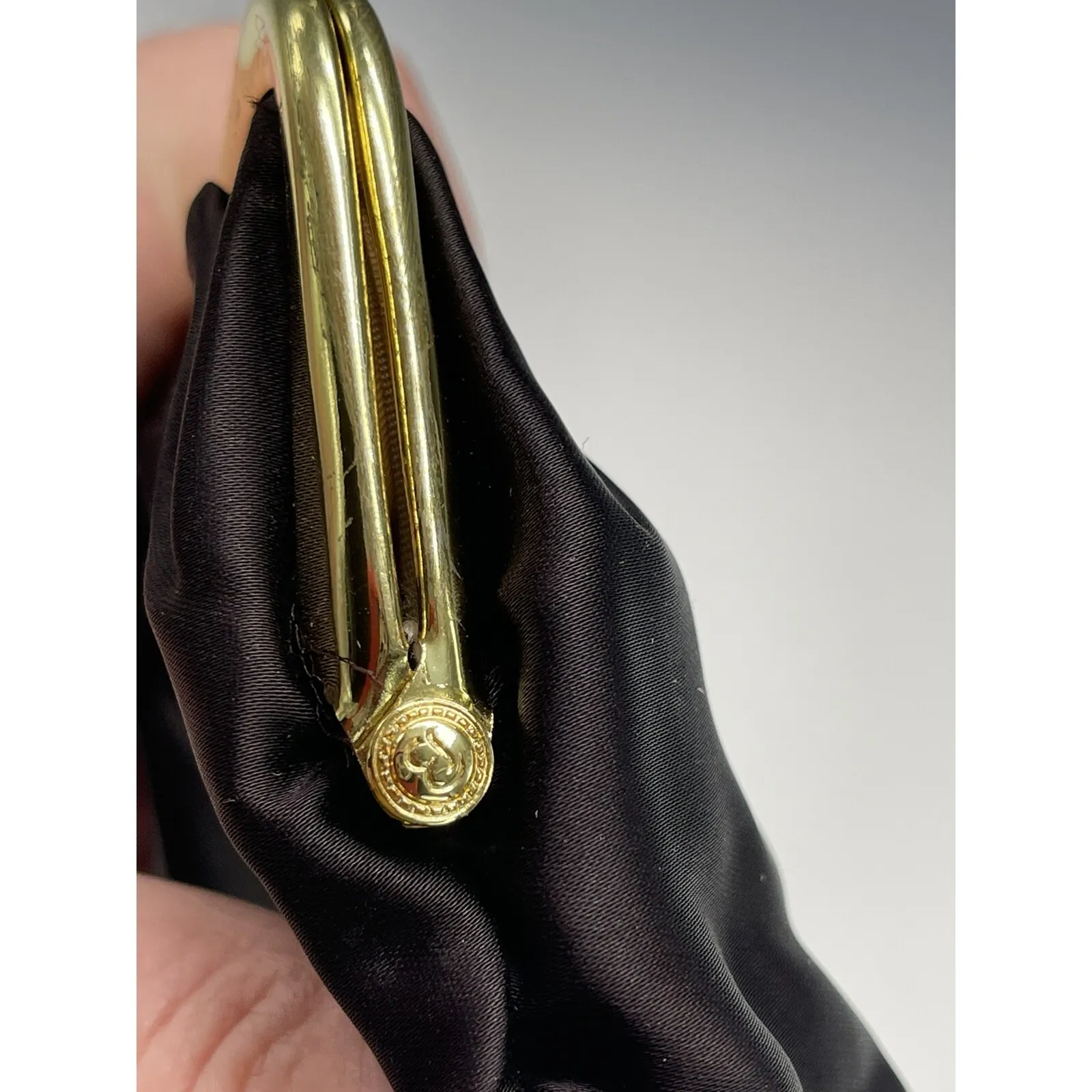 St Thomas Coin Purse Vintage Kiss Lock Clasp Change Holder Pouch Black Nylon - Image 5