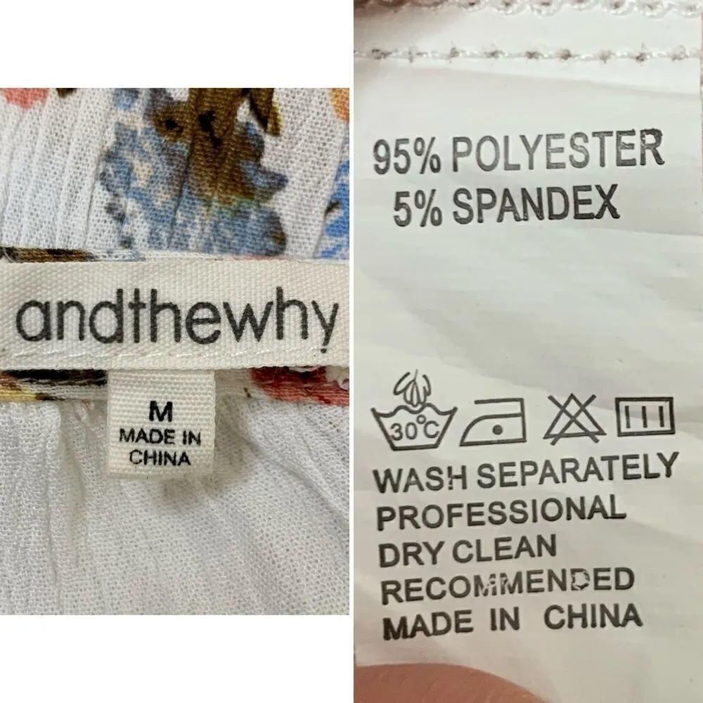 andthewhy Boho Floral White Halter Tunic Top - Image 11