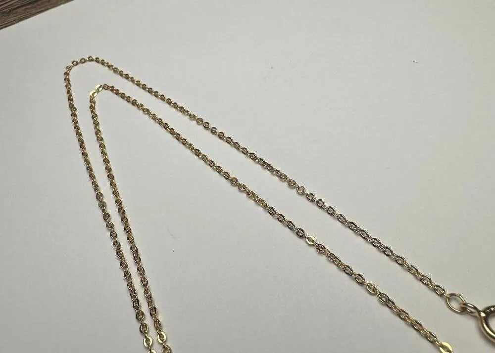 Purple Pansy Flower Rhinestone Center Pendant Gold Tone Chain Necklace - Image 2